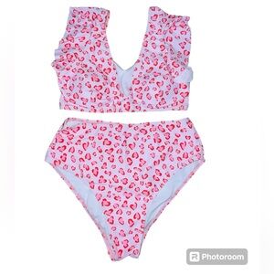SHEIN Pink Cheetah Bikini Set